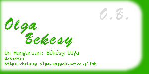 olga bekesy business card